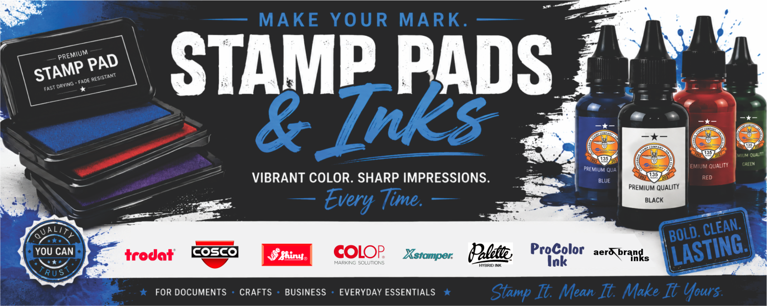 Get the right stamp pad and ink refills! Next day shipping!
